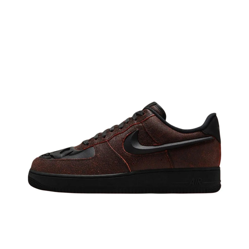 [Custom Skull] Air Force 1 Skateboarding Shoes Unisex Black/Red