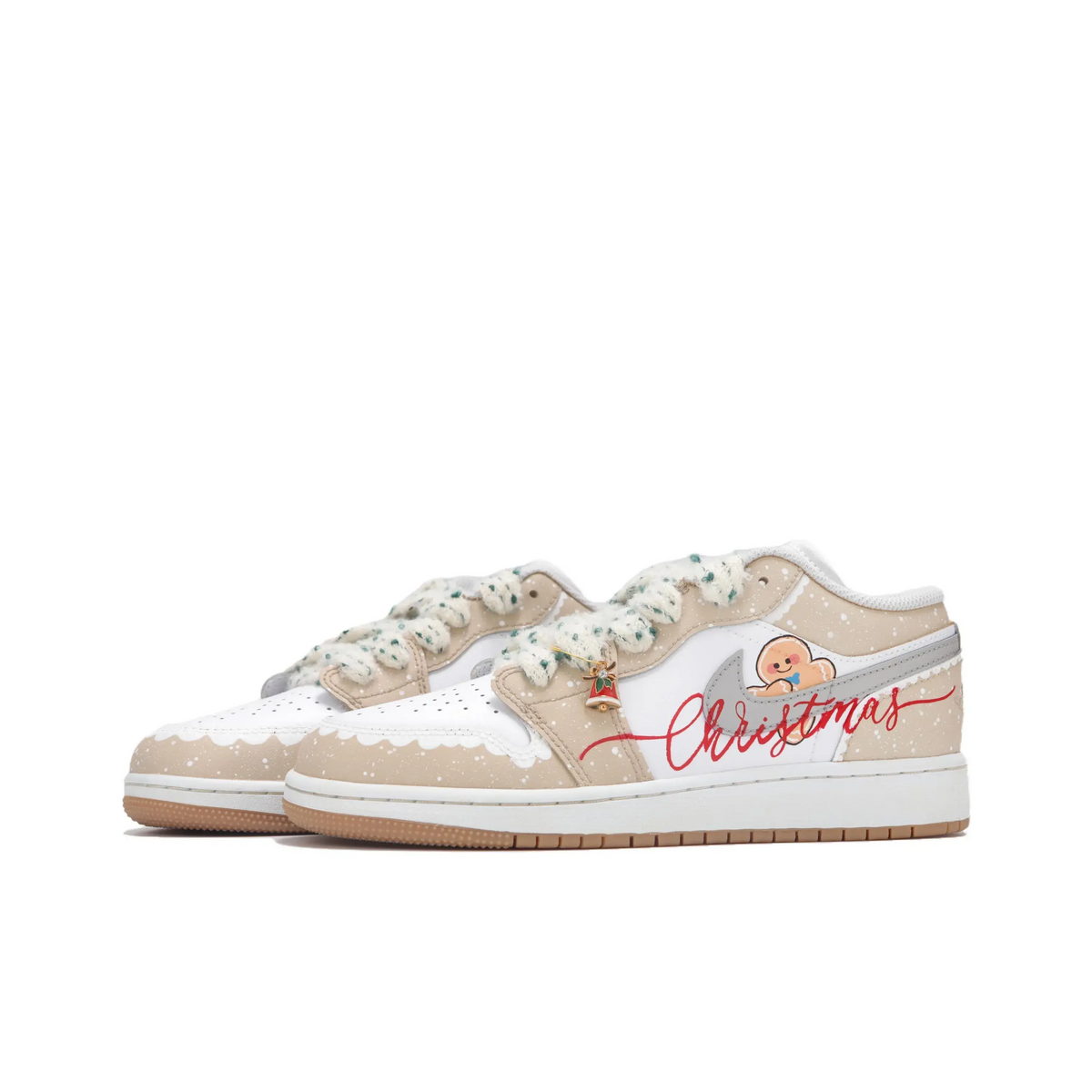 [Custom Christmas Gingerbread Man] Dunk Skateboarding Shoes Women's Low-top