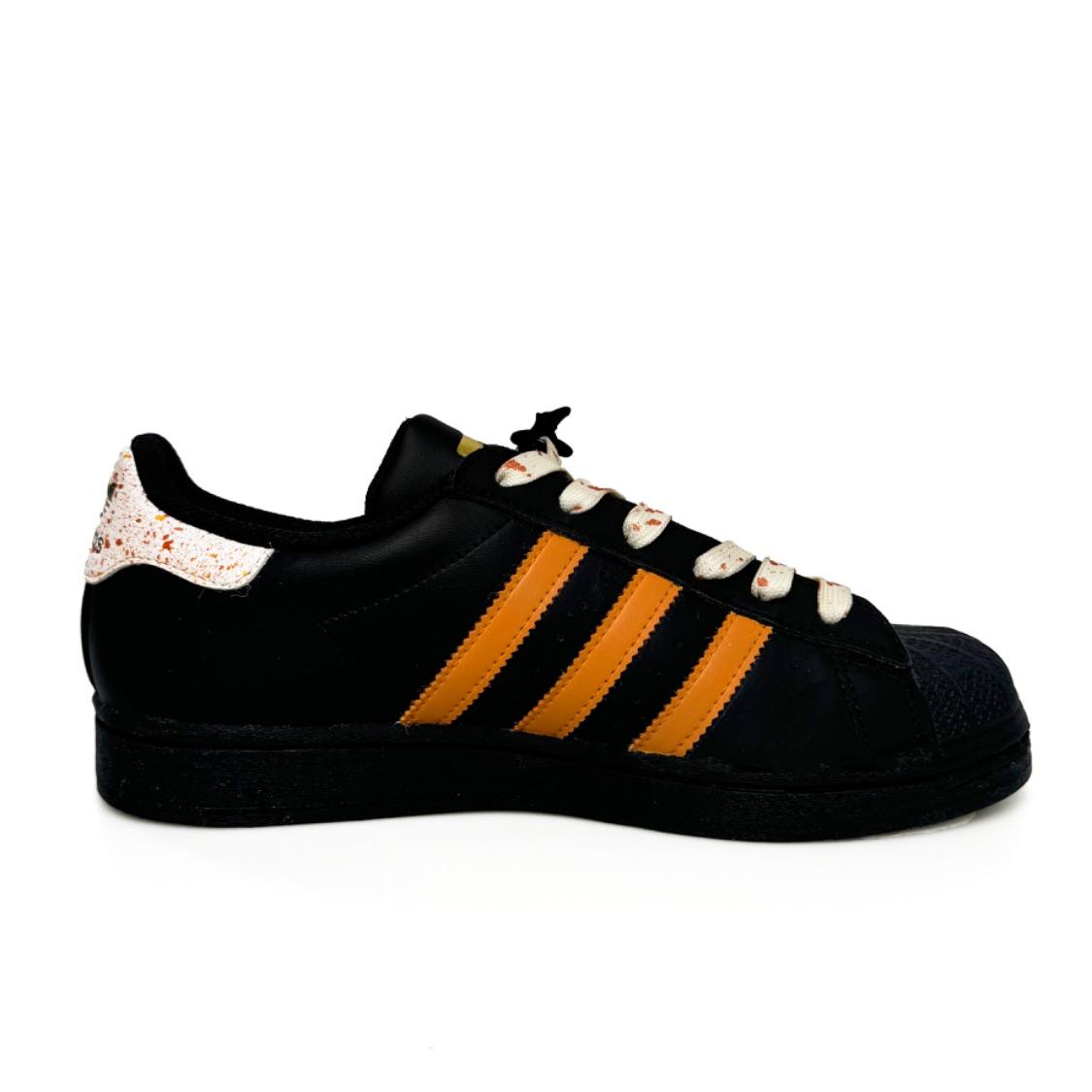 [Custom Pumpkin Kicks] originals SUPERSTAR Low Top Halloween Series Black
