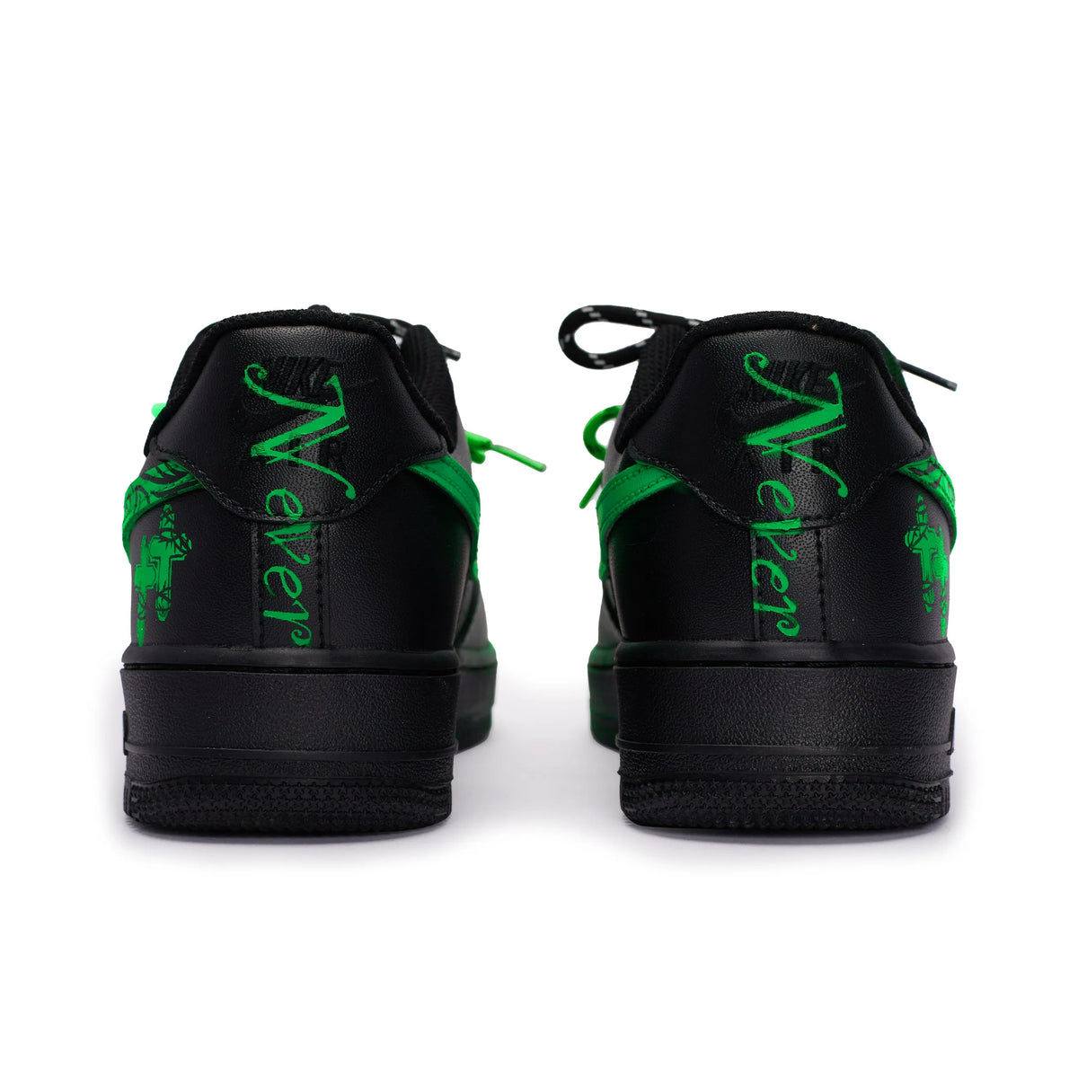 [Custom Graffiti Hand-Painted Floral Pattern Black Tiffany] Air Force 1 Skateboarding Shoes Unisex