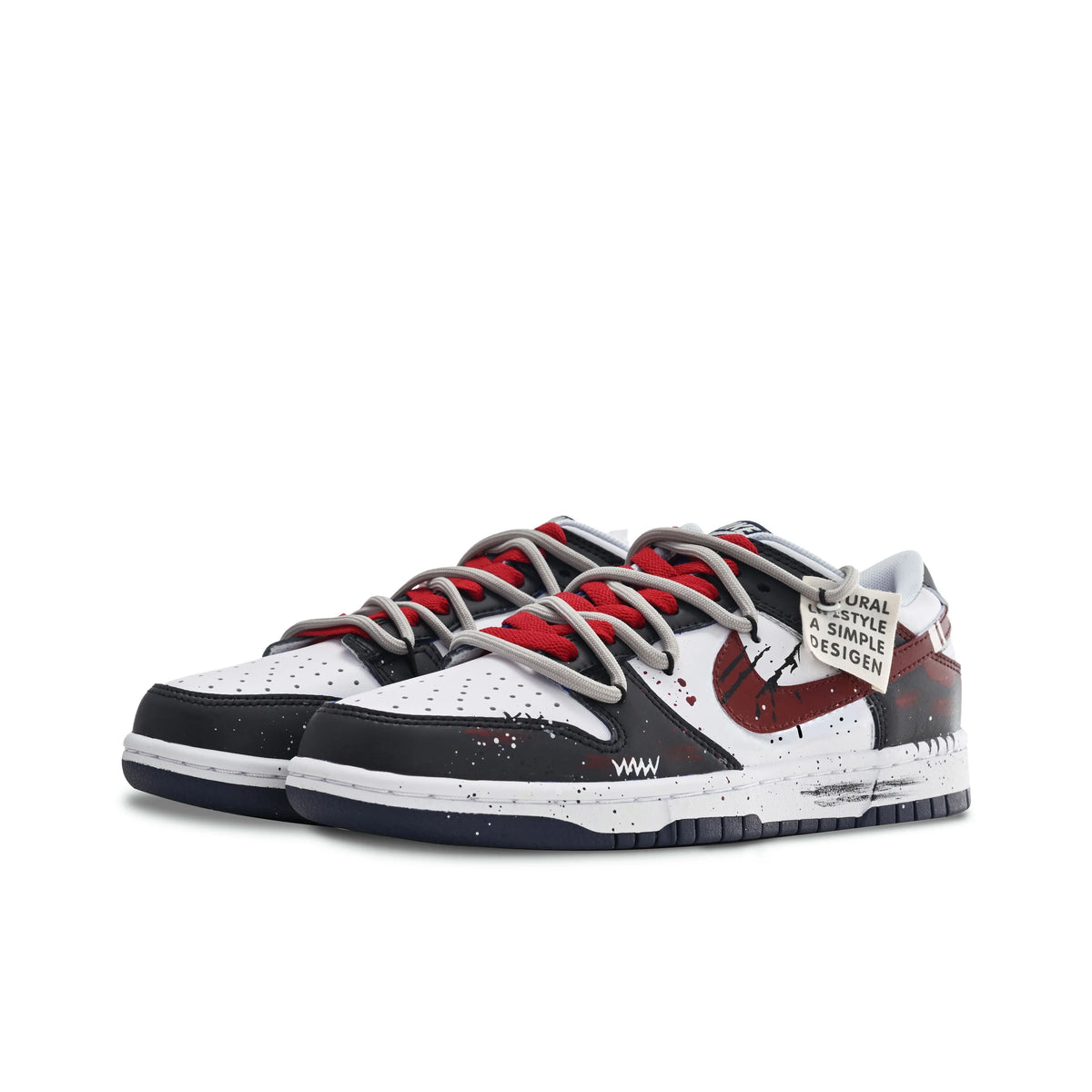 [Custom No-go Zone] Dunk Skateboarding Shoes Unisex Graffiti Black/Red
