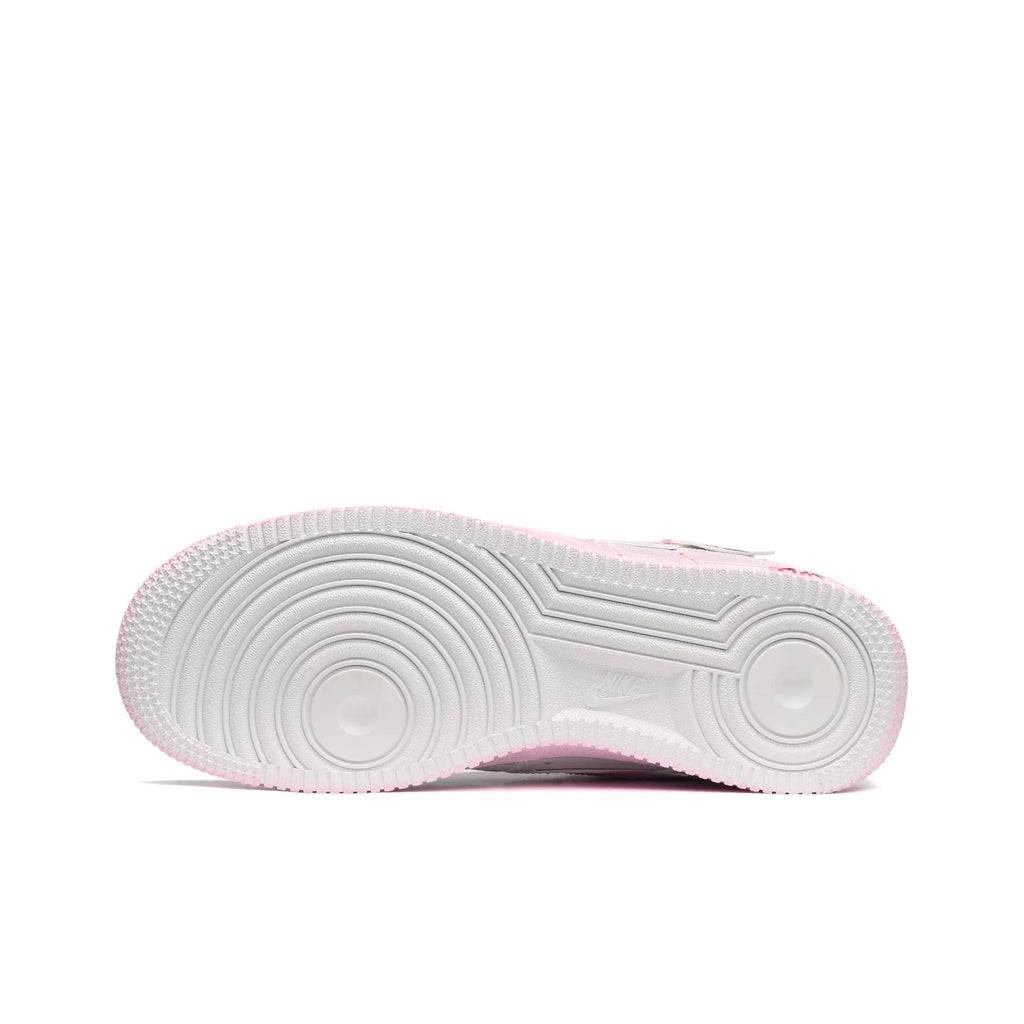 [Custom Fluorescent Graffiti] Air Force 1 Skateboarding Shoes Unisex Pink/Gray