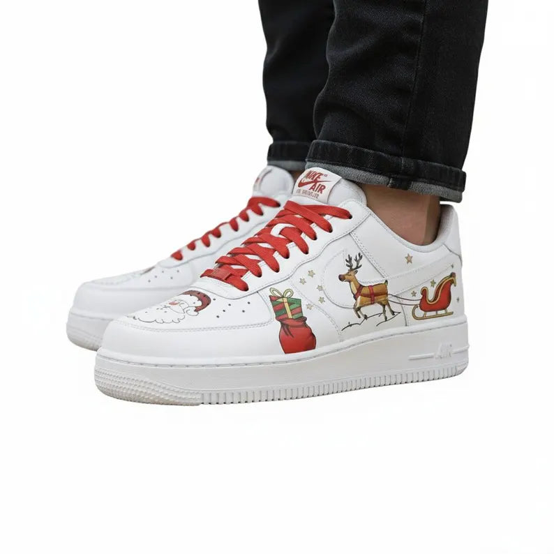 [Customized Christmas Carol] Air Force 1 Low-top Shoes Unisex Hand-Painted Sneakers