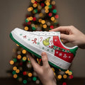 [Customized Grinch Christmas Tree] Air Force 1 Low-top Shoes Unisex Hand-Painted Sneakers