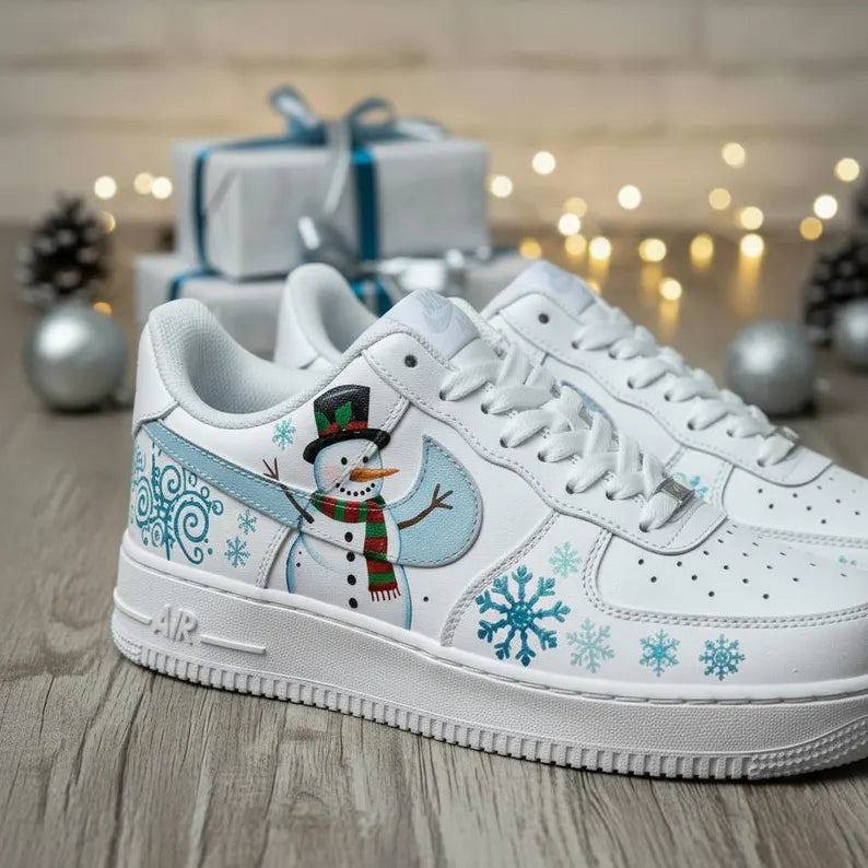[Customized Snowman] Air Force 1 Low-top Shoes Unisex Hand-Painted Sneakers