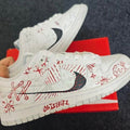 [Custom Eternal silent words]  Dunk Skateboarding Shoes Men Low-top Grey / Red